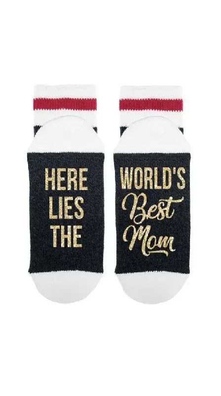 Natural crew socks-SOCK *DIRTY TO ME-HERE LIES THE WORLDS BEST MOM