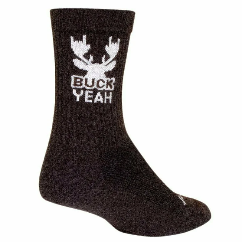 Durable cycling socks-SockGuy Buck Yeah Turbo Wool Crew Socks