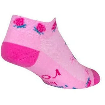 Casual athletic socks-SockGuy Womens Rose 1 Inch Micro Crew Socks