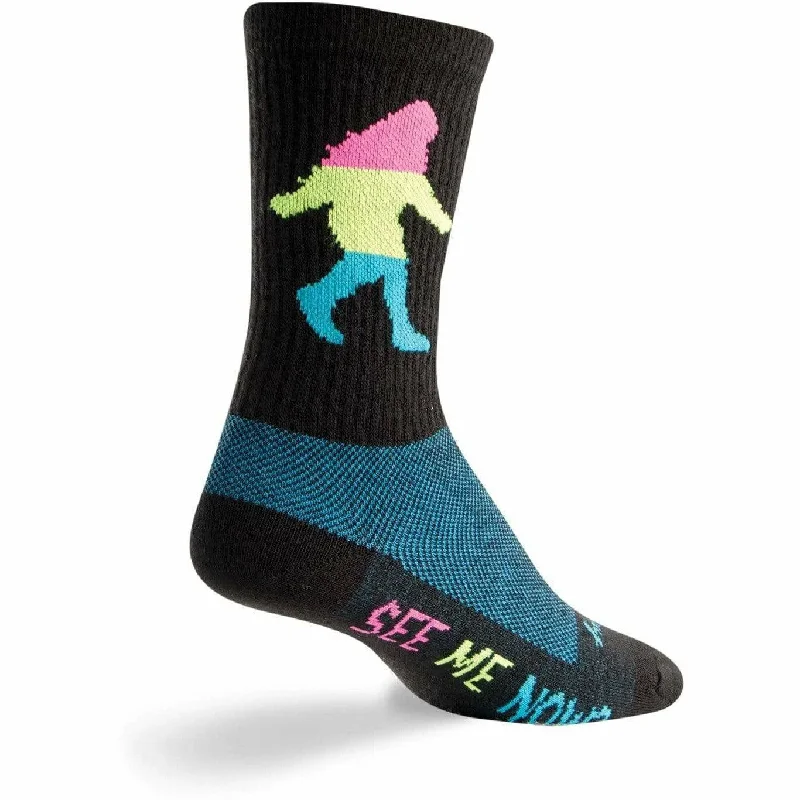 Playful striped socks-SockGuy Sasquatch 2 Neon Turbo Wool Crew Socks