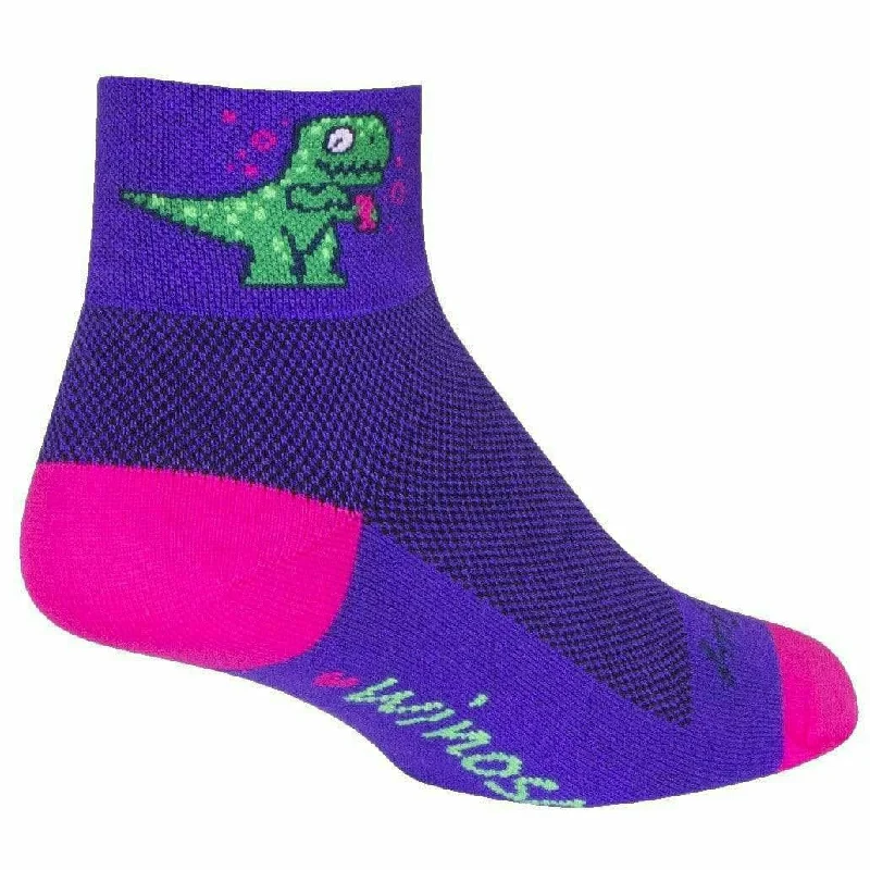 Fun holiday socks-SockGuy Womens Winosaur Classic 2 Inch Crew Socks