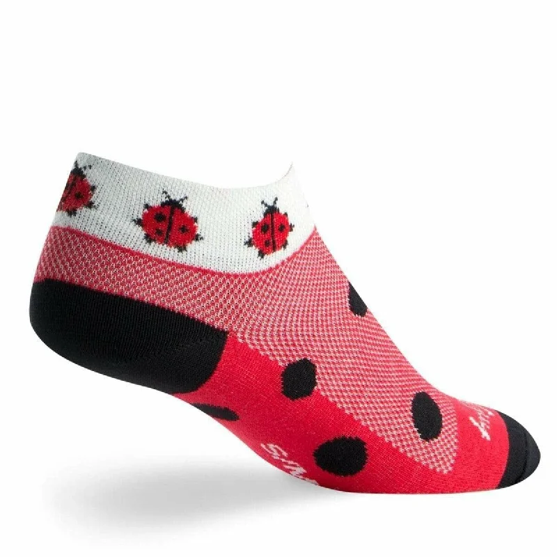 Cozy holiday socks-SockGuy Womens Lady Bugs 1 Inch Micro Crew Socks