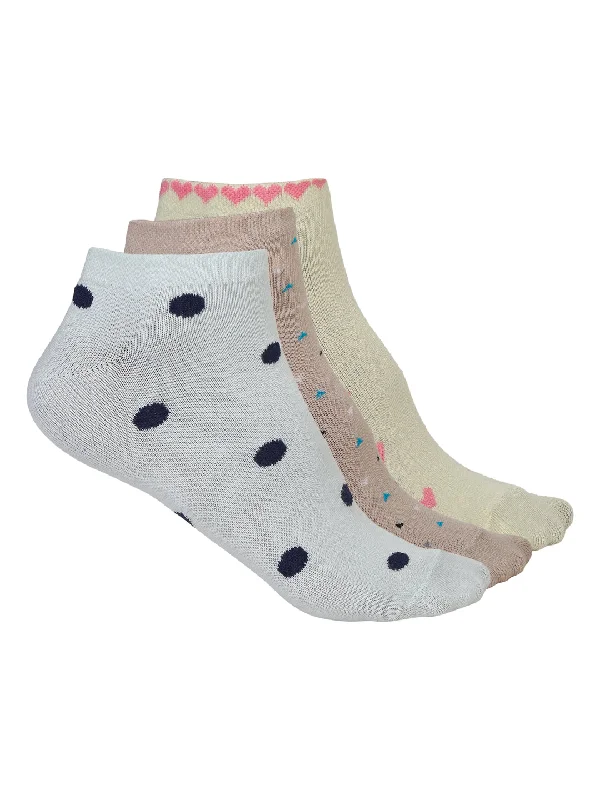 Athletic fuzzy socks-Vimal Jonney Women's Cotton Solid Ankle Socks, Free Size, Pack of 3 (Multicoloured)