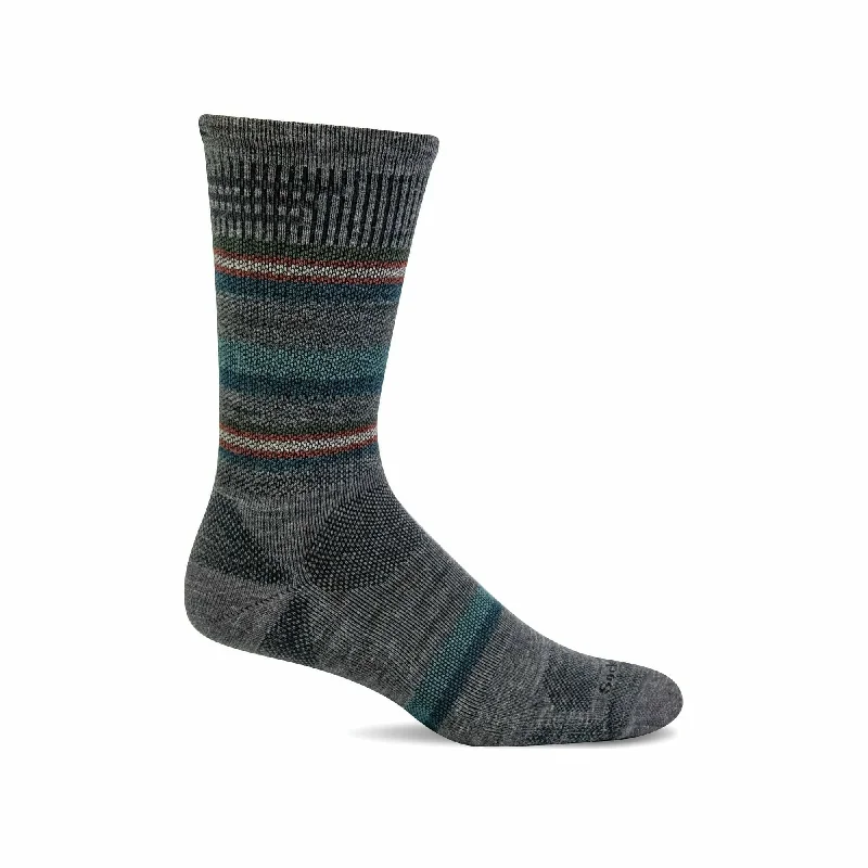 Warm athletic socks-Sockwell Mens Parks Twill Moderate Compression Crew Socks