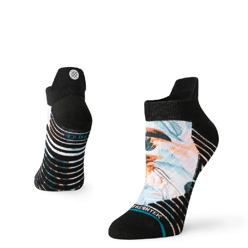 Breathable knit socks-Stance Women's Run - Flowerful Performance Poly Tab