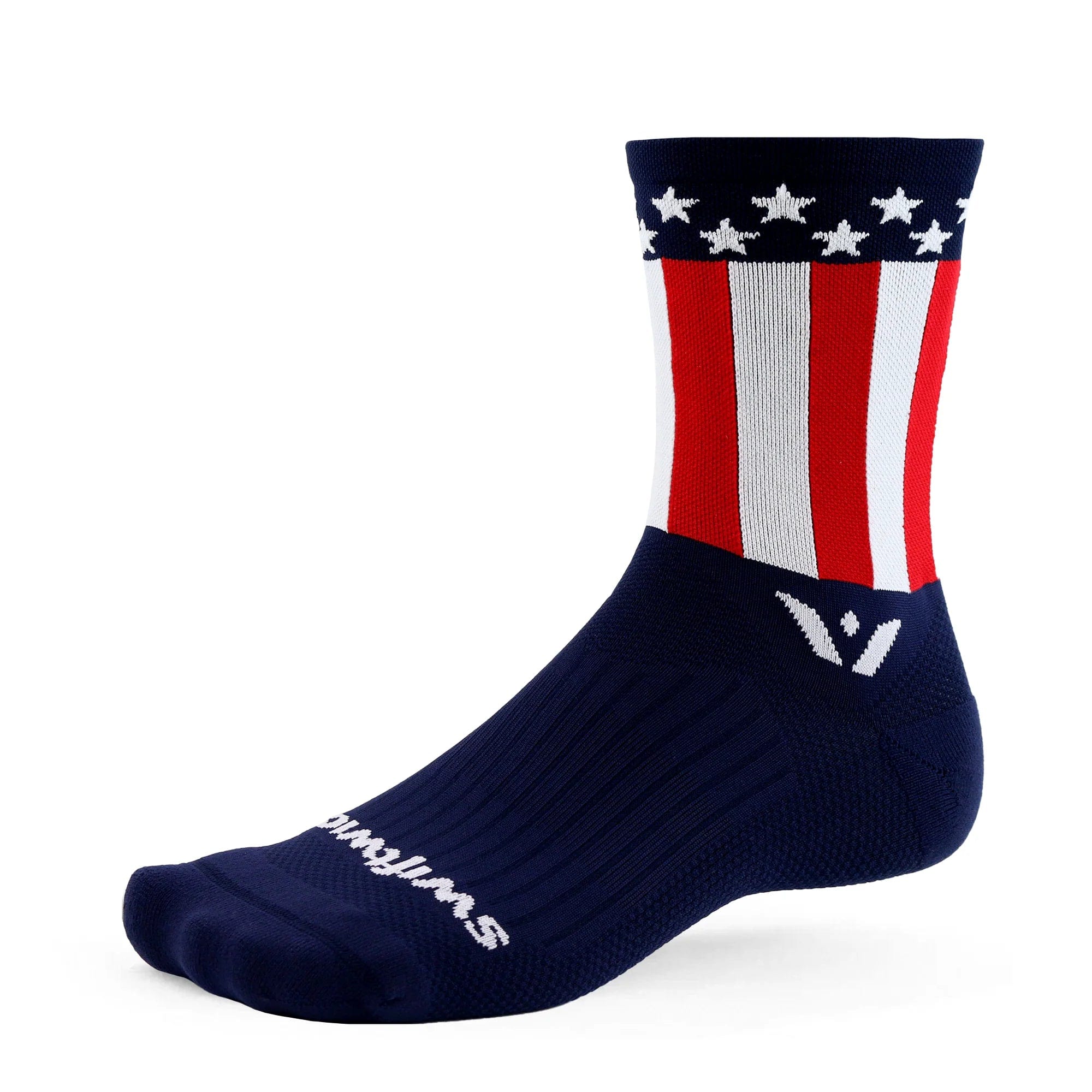 Cushioned holiday socks-Swiftwick Vision Five Tribute Crew Socks