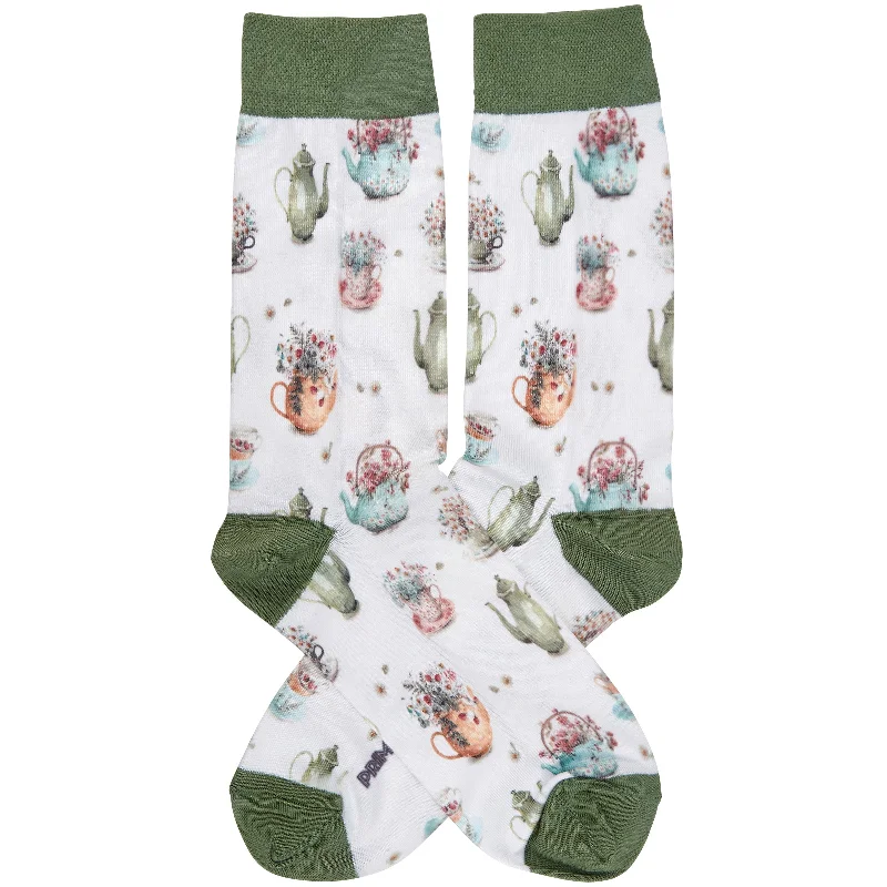 Formal wool crew-Tea Lover Socks | Women's Colorful Socks