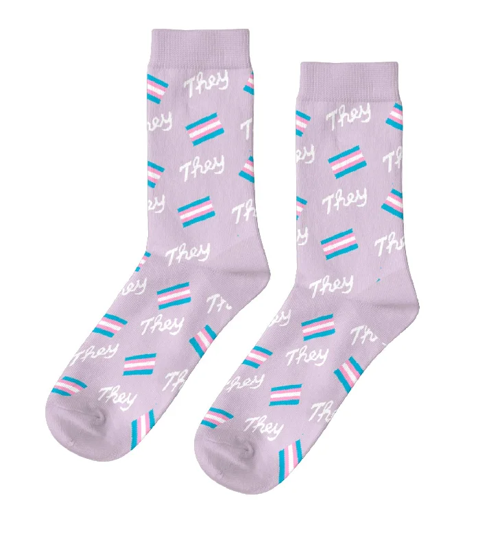 Quirky athletic socks-They/Them Crew Socks - Unisex