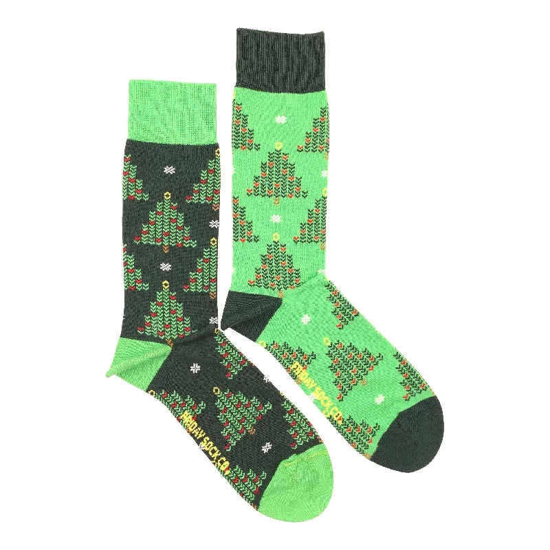 Cushioned bamboo socks-Ugly Christmas Knit Mismatched Socks M