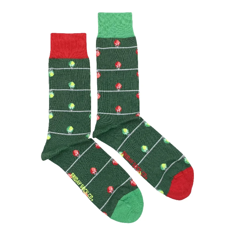 Casual knit socks-Ugly Christmas Lights Mismatched Socks M