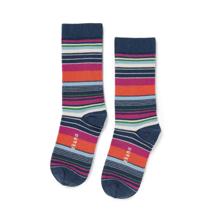 Durable striped socks-Variegated Stripe Socks in Navy from Zkano