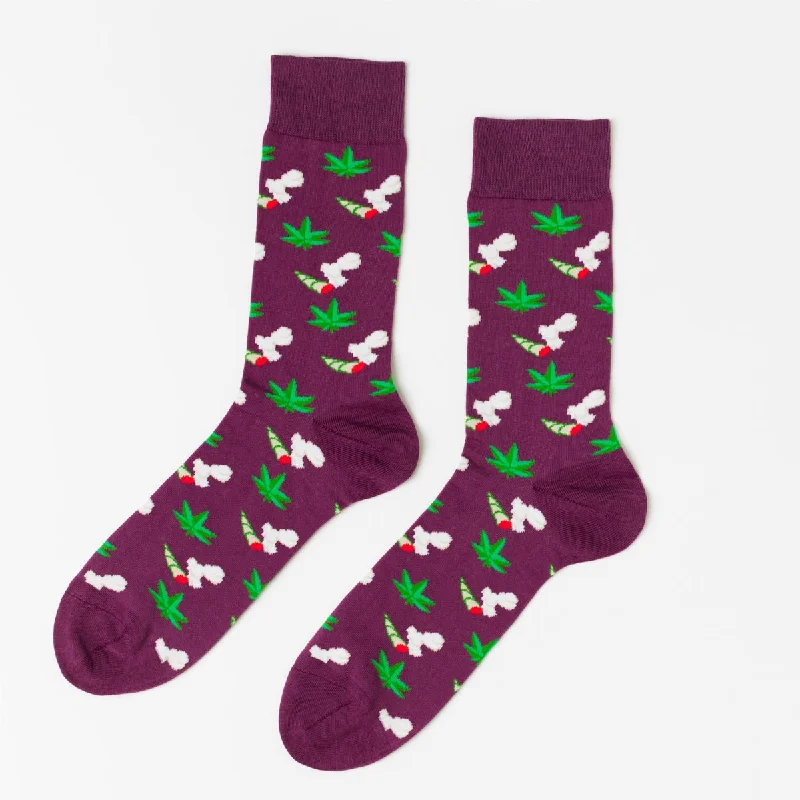 Warm wool crew-Weed Crew Socks - Large