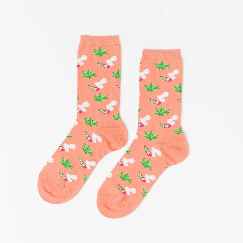 Durable sports socks-Weed Crew Socks - Small