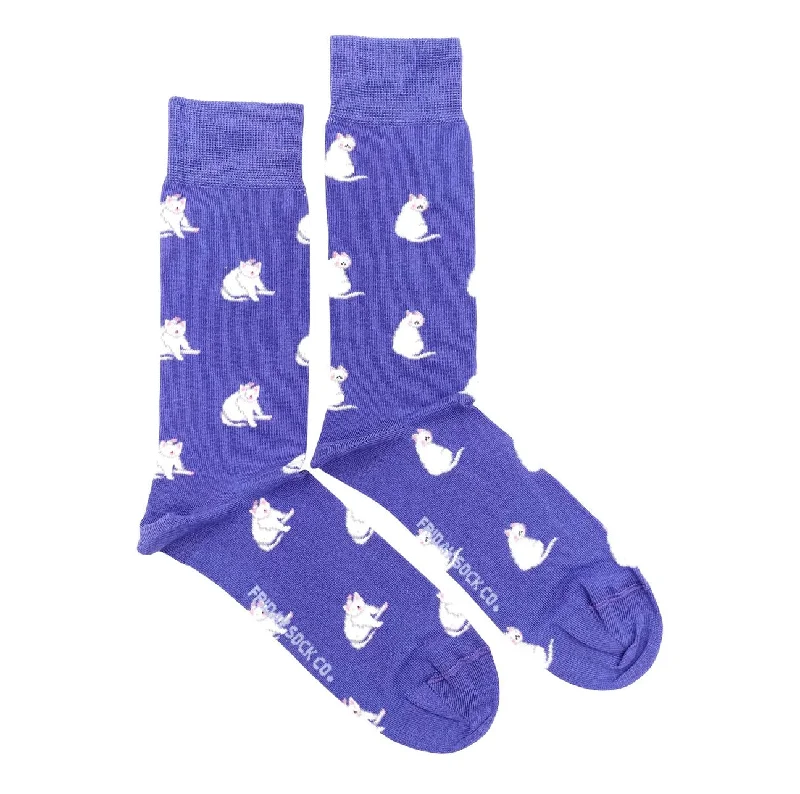 Lightweight hiking socks-White Cat Mismatched Socks M