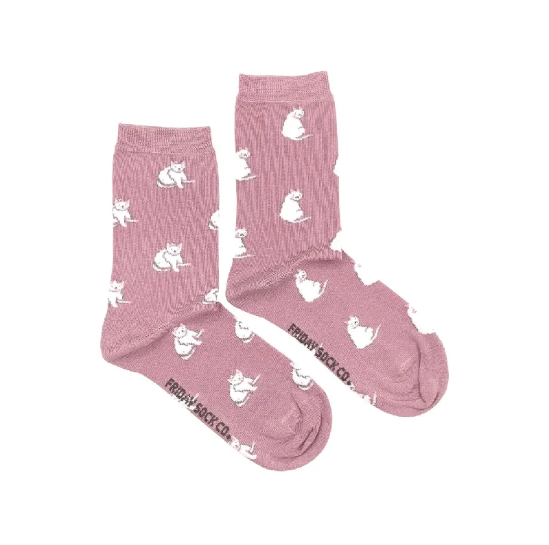 Sporty mid-calf socks-White Cat Mismatched Socks