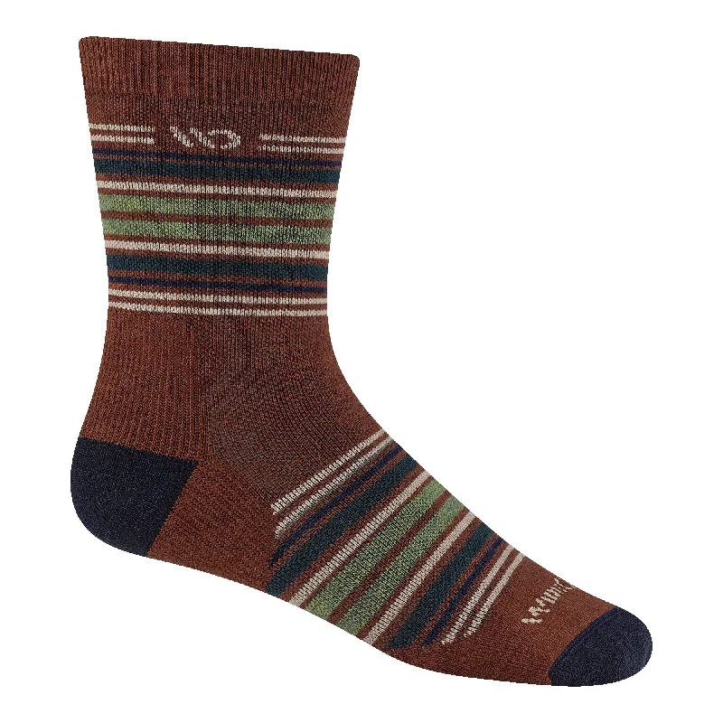 Soft athletic crew-Wide Open Mens Multi-Stripe Cushioned Micro Crew Socks