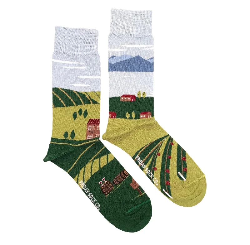 Cushioned yoga socks-Winery Mismatched Socks M