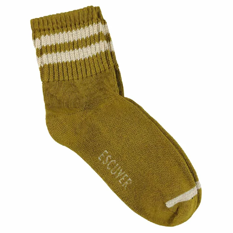 Hand-knit thick socks-Women Ankle Socks Bronze / Ecru