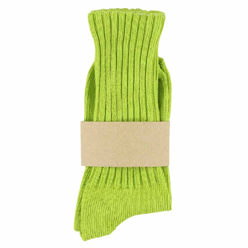 Warm cabin crew-Women Crew Socks - Lime