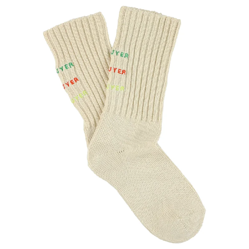 Hand-knit crew socks-Women Crew Socks - Logo