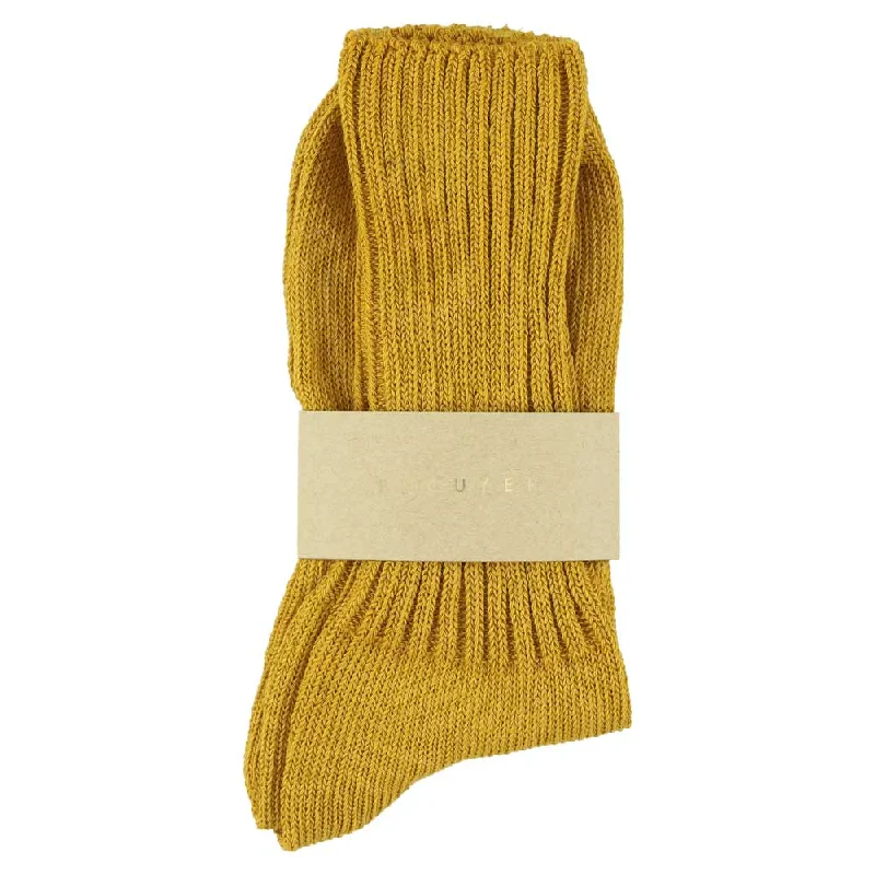 Performance trail socks-Women Crew Socks - Mustard