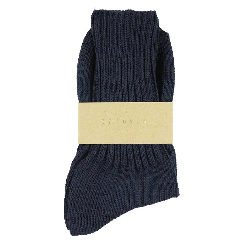 Trendy geometric socks-Women Crew Socks - Navy