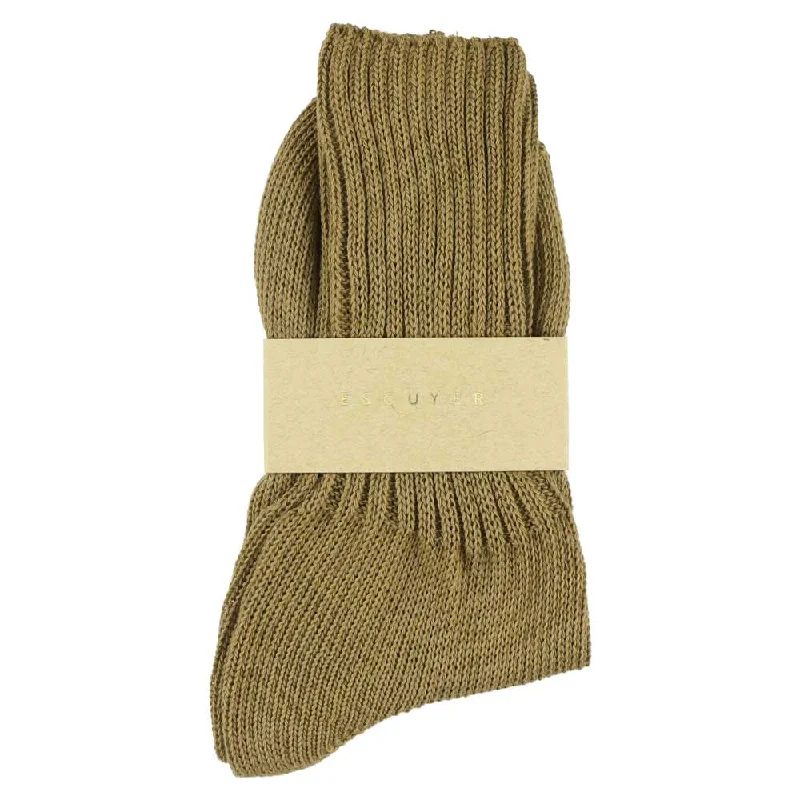 Handmade thermal socks-Women Crew Socks - Olive