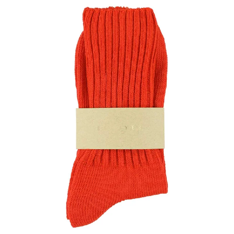 Plush holiday socks-Women Crew Socks - Orange