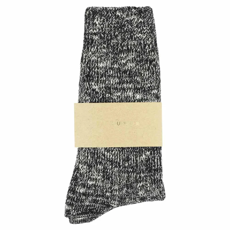 Thin bamboo socks-Women Melange Socks Black