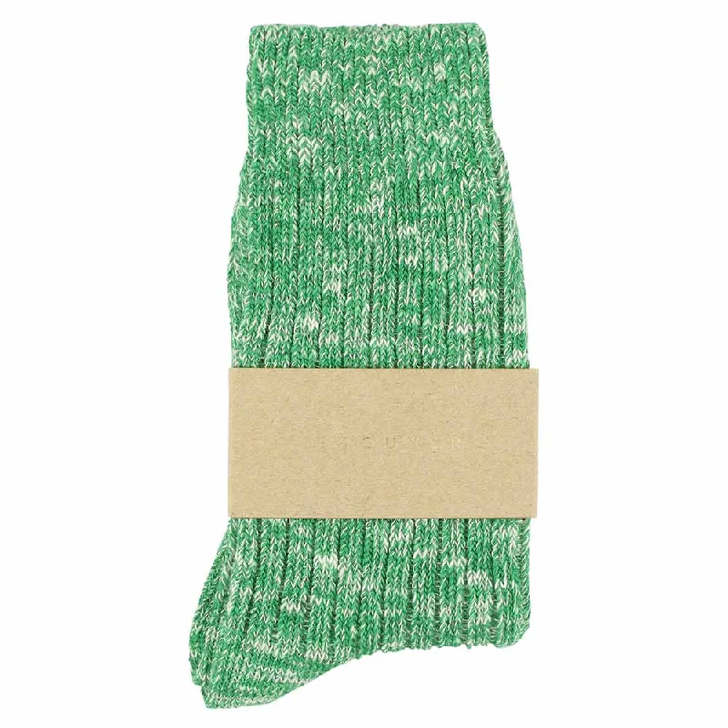 Cute knit socks-Women Melange Socks - Bright Green