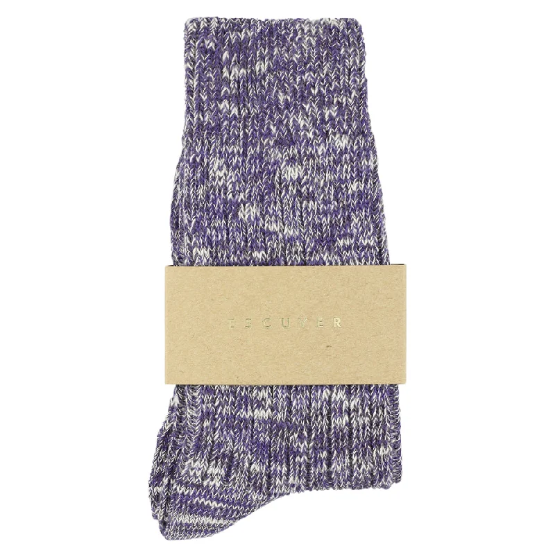 Retro cozy socks-Women Melange Socks Bright Purple