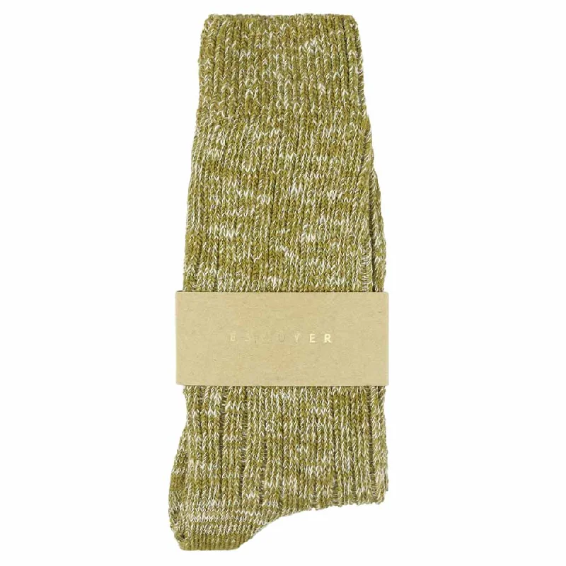 Athletic fuzzy socks-Women Melange Socks Green Flash