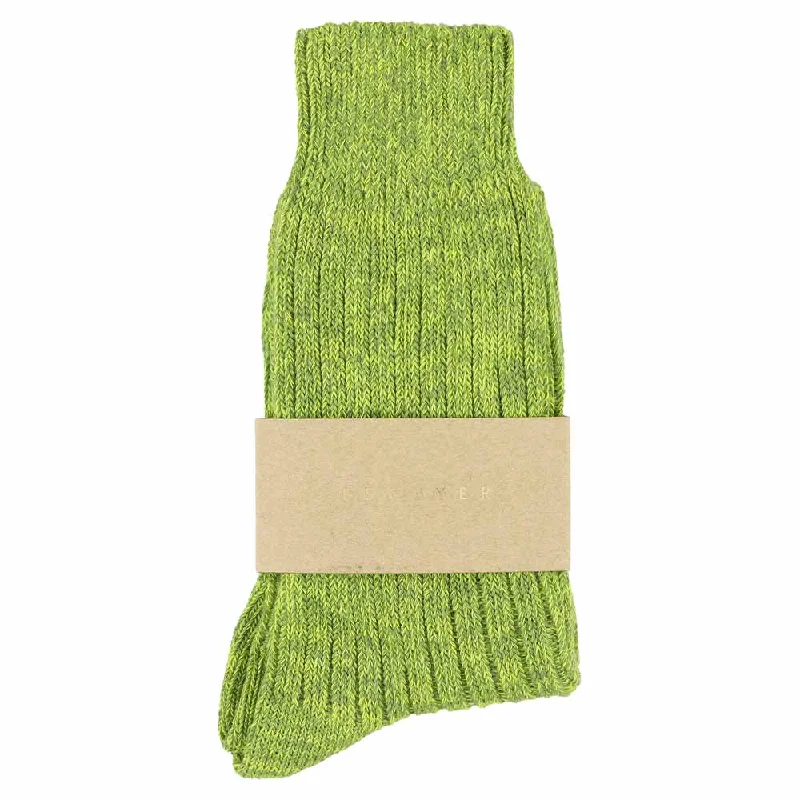 Grip holiday socks-Women Melange Socks - Lime