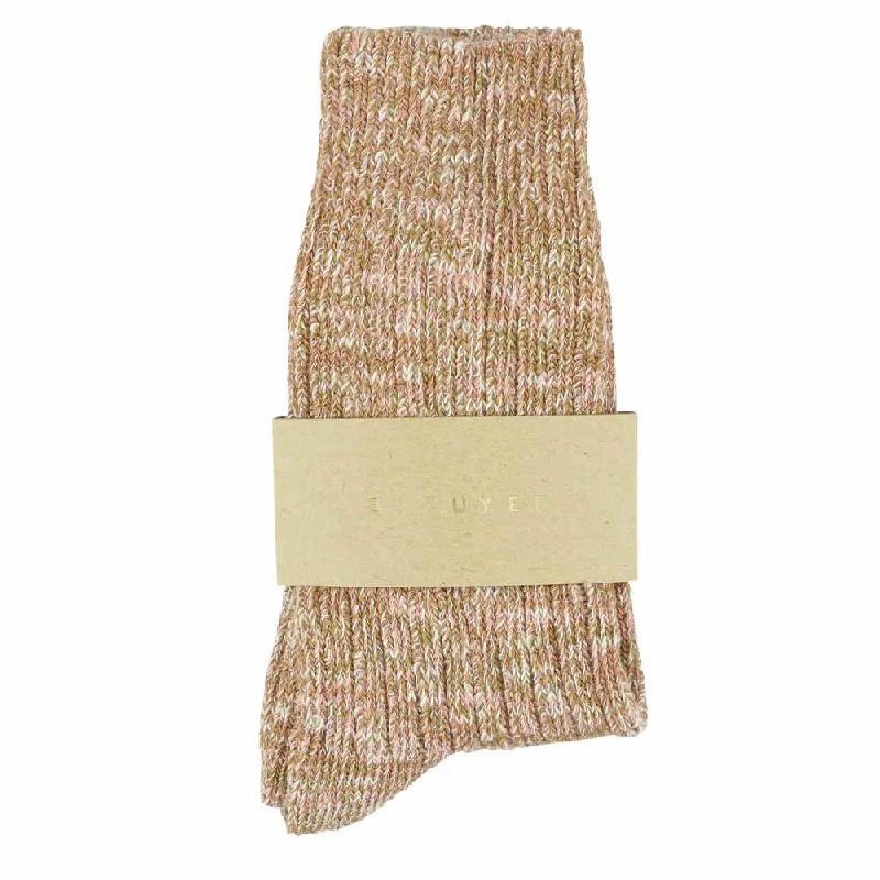 Elegant bamboo socks-Women Melange Socks Pink / Mustard