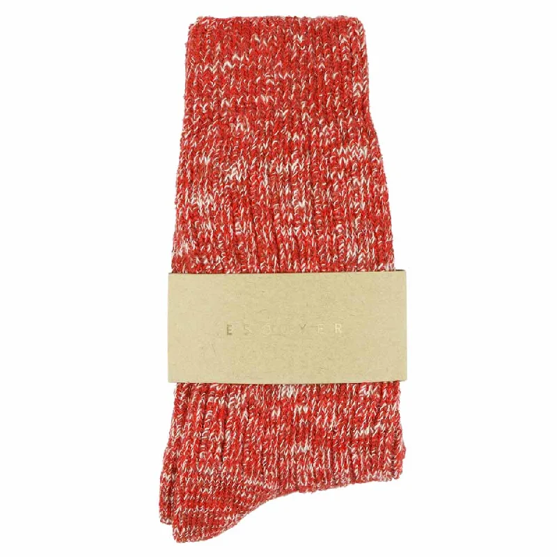 Lightweight cozy socks-Women Melange Socks Summer Red