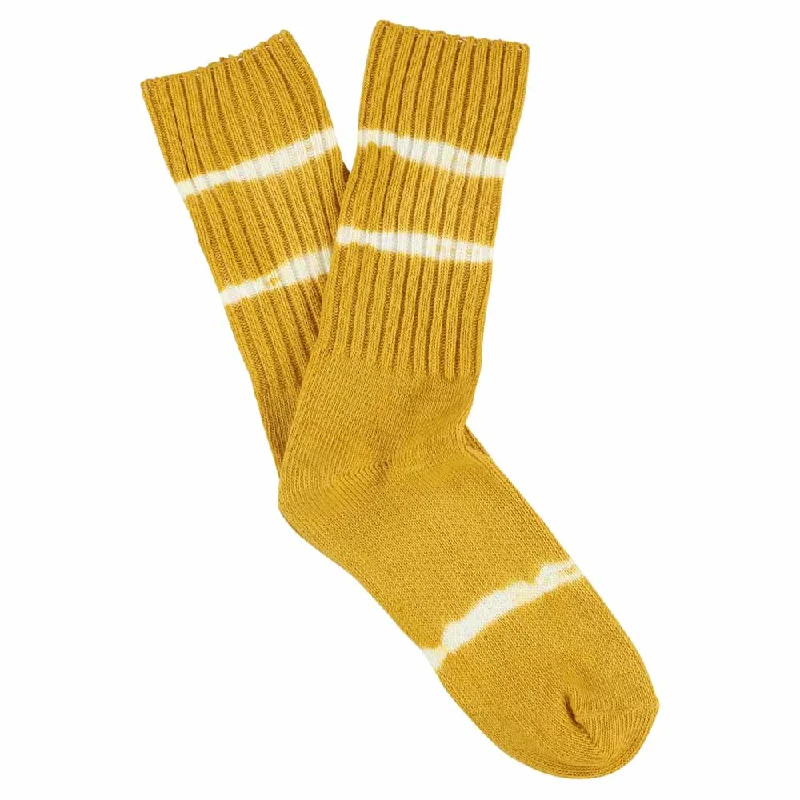 Cushioned trail socks-Women Mustard Dyed Socks