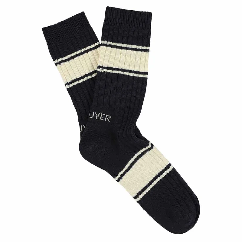 Playful cozy socks-Women Logo Stripe - Blue / Ecru