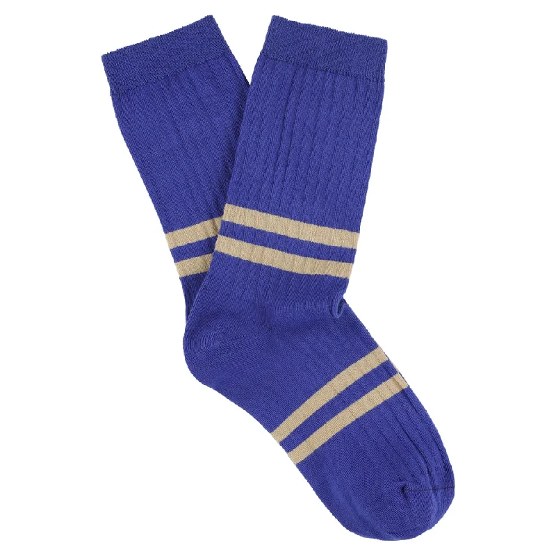 Cute cozy socks-Women Stripes Bright Blue / Pink