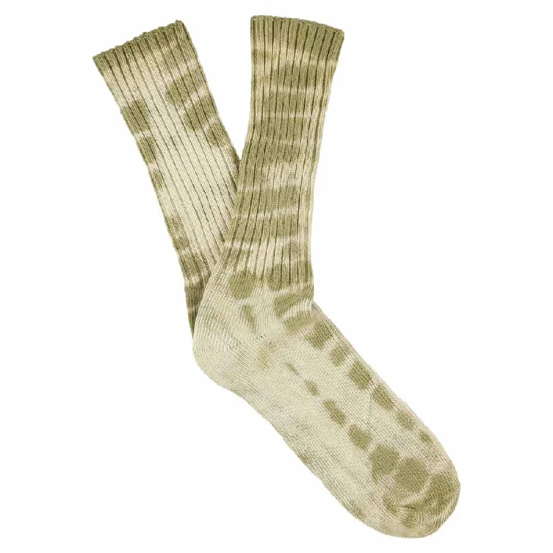 Bright athletic socks-Women Tie Dye Socks - Ecru / Gold