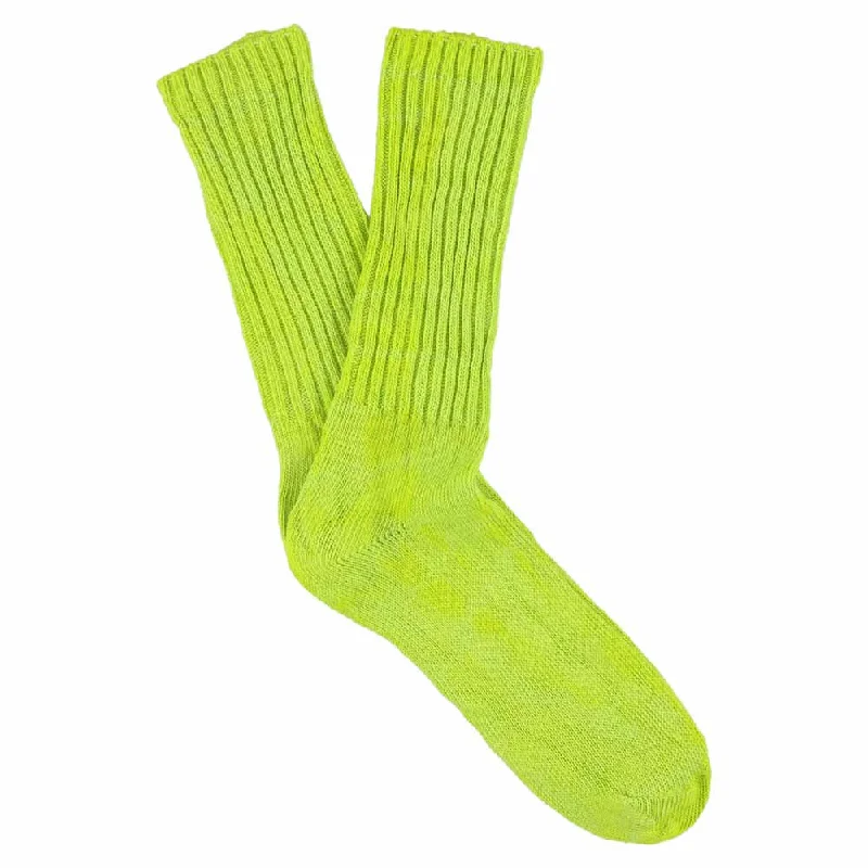 Elegant sheer socks-Women Tie Dye Socks - Green / Yellow