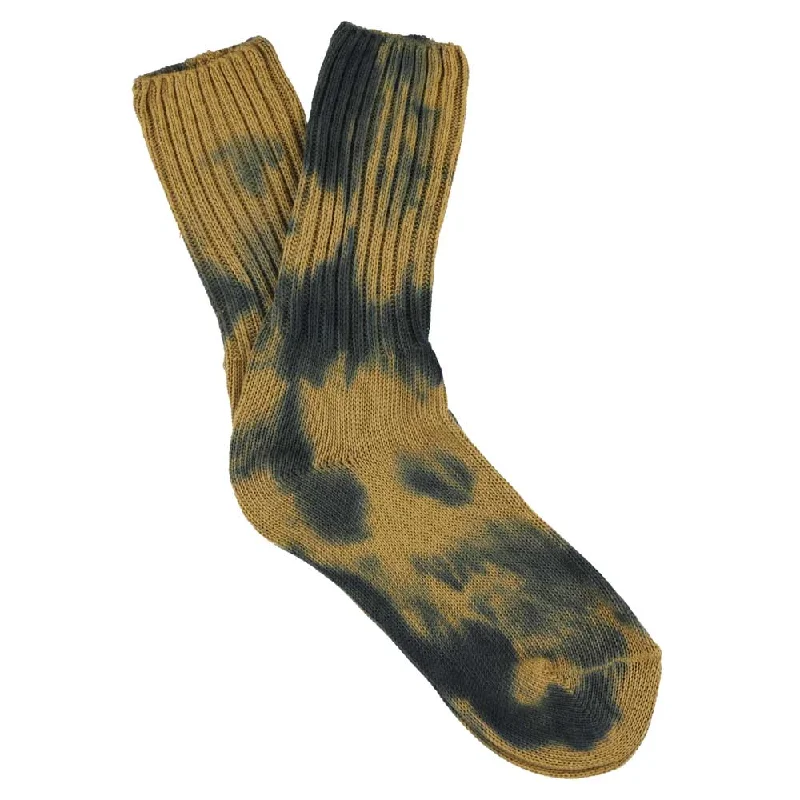 Playful fruit socks-Women Tie Dye Socks - Indigo / Bronze