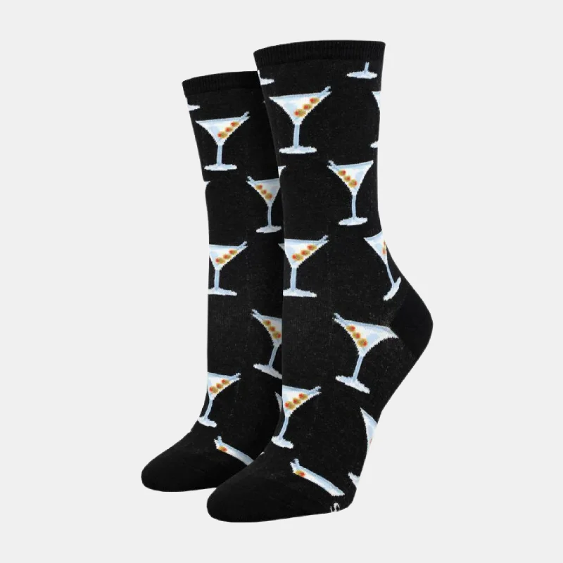 Compression gym socks-Women's Socks Stirred Martini - Black