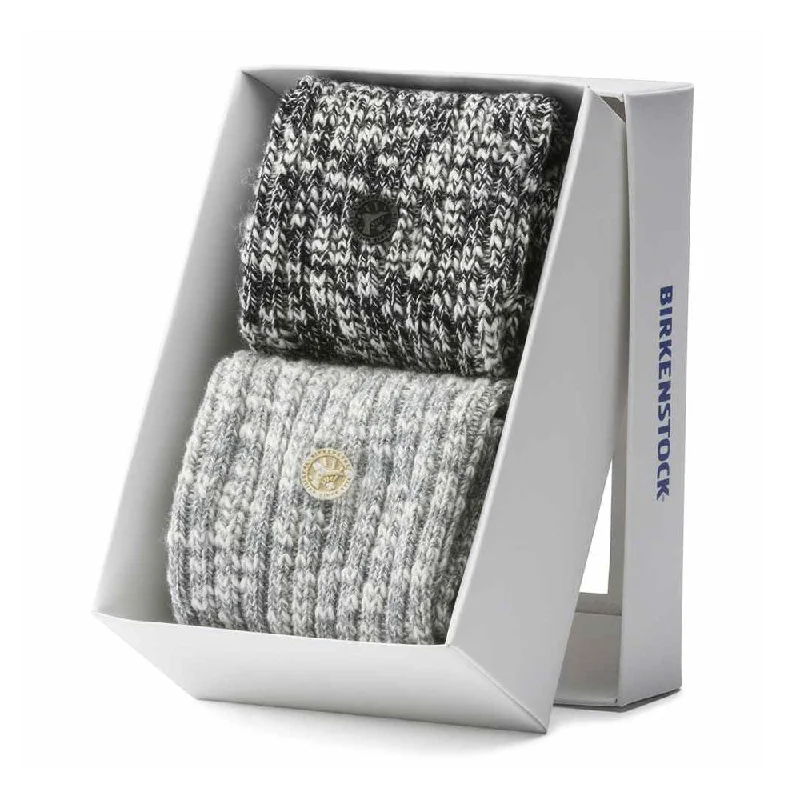 Breathable wool socks-Gift Box Slub Black Gray