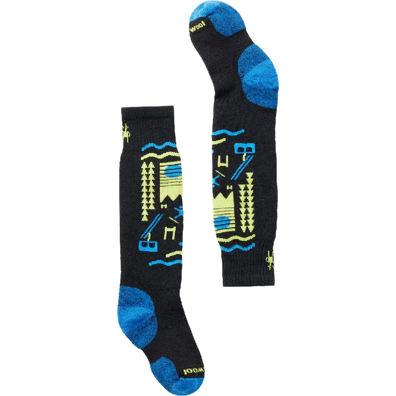 Luxury bamboo socks-Youth Wintersport Ski Day Over The Calf Socks