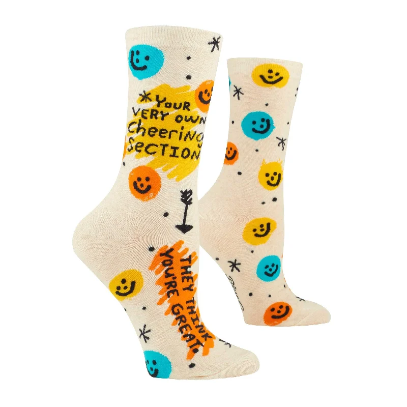 Soft wool socks-Your Very Own Cheering Section Women's Crew Socks | Novelty Funny Socks | BlueQ at GetBullish