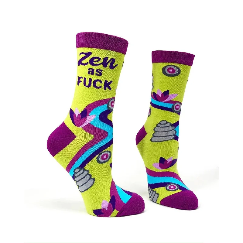 Performance gym crew-Zen as F**k Women's Crew Socks | Retro Novelty Socks