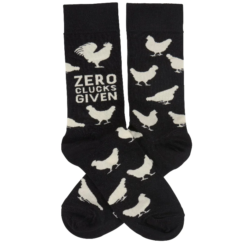 Cute puppy socks-Zero Clucks Socks in Black and White | Farm Chicken Themed Novelty Socks