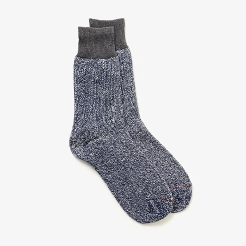 Thick fleece socks-ROTOTO / Double Face Crew Socks Silk & Cotton