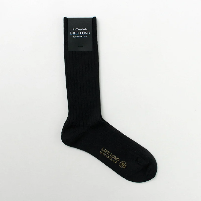 Classic white socks-LIFE LONG BY GLEN CLYDE / TS-5 Cotton and Cordura Rib Socks