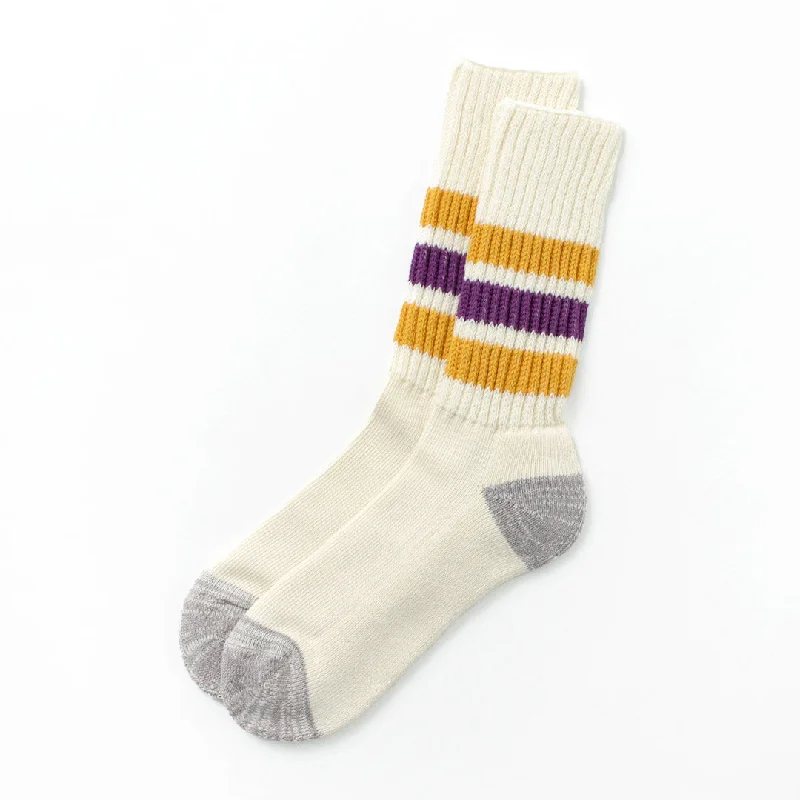 Hand-knit thick socks-ROTOTO / R1255 Coarse Ribbed Old School Socks